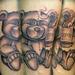 Tattoos - Black and Gray TeddyBear Memorial Tattoo - 80078